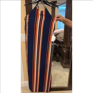 GUESS Long Multicolor Striped Dress